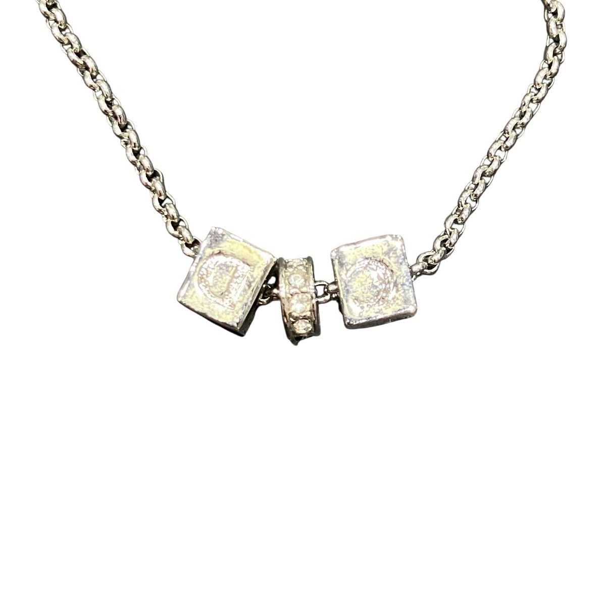 Dior CD Logo Cube Necklace 43 Metal — view 4