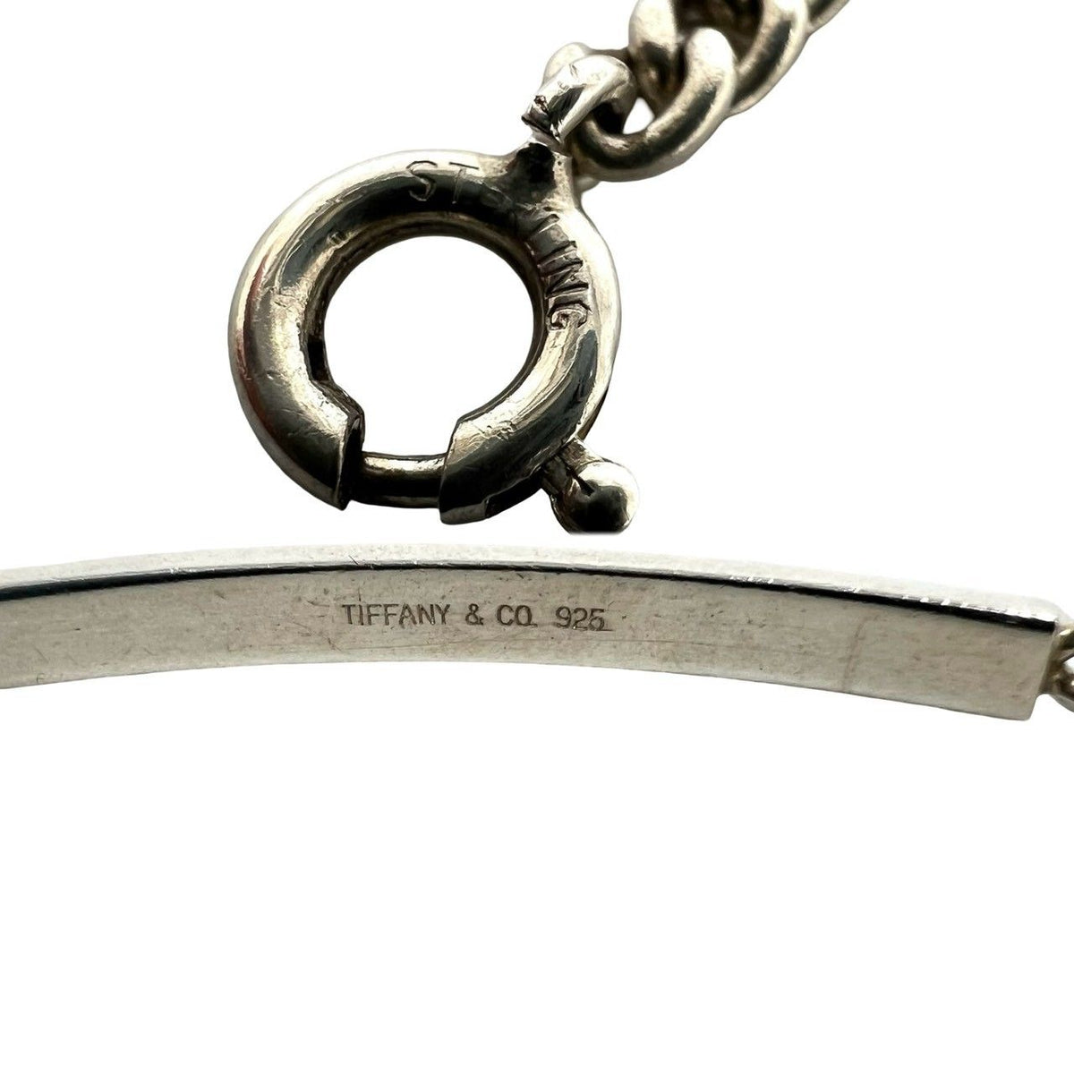 Tiffany & Co Vintage ID Bracelet 925 Sterling Silver Chain Bangle — view 3