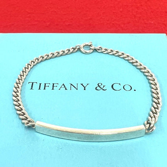 Tiffany & Co Vintage ID Bracelet 925 Sterling Silver Chain Bangle