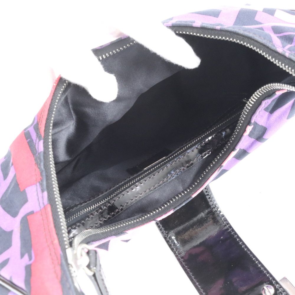 Fendi Leather Canvas Logo Shoulder Bag — view 7