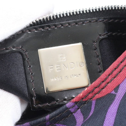Fendi Leather Canvas Logo Shoulder Bag — view 8