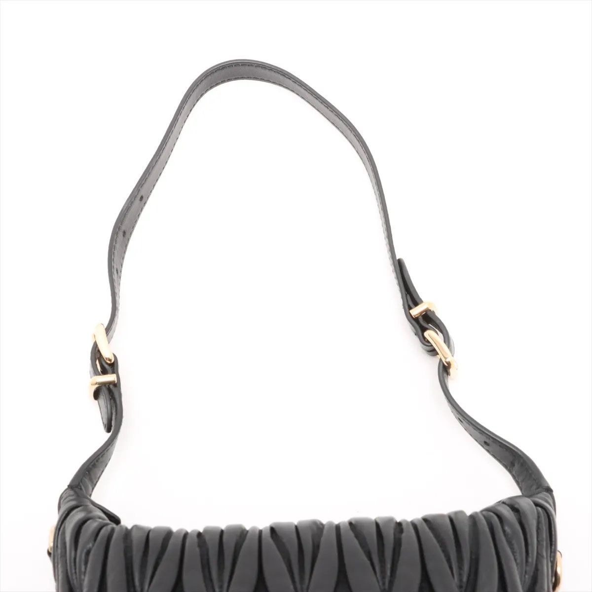 Miu Miu Matelasse Leather Shoulder Bag Hand Black — view 6