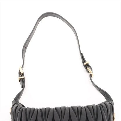 Miu Miu Matelasse Leather Shoulder Bag Hand Black — view 6
