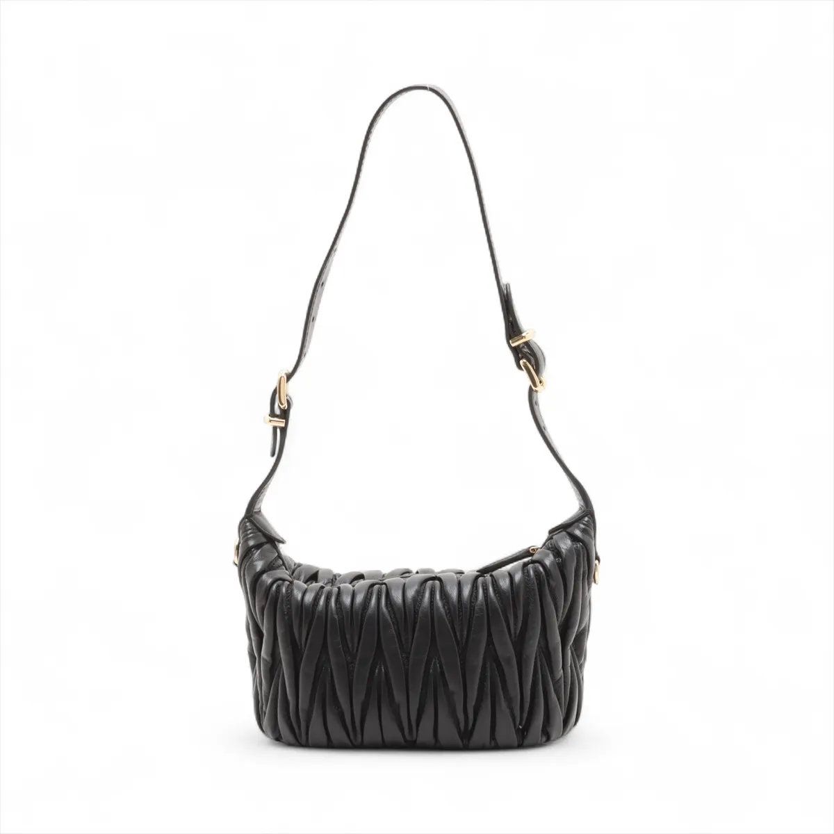 Miu Miu Matelasse Leather Shoulder Bag Hand Black — view 2