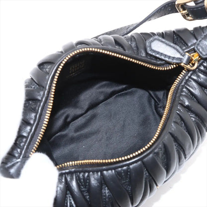 Miu Miu Matelasse Leather Shoulder Bag Hand Black — view 7