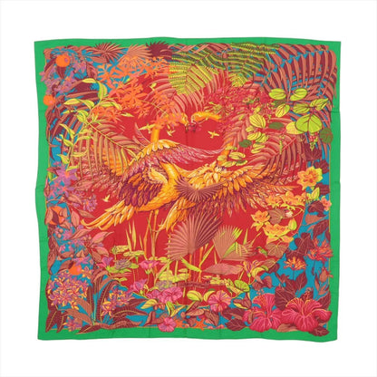 Hermes Tagged Carre Jian 140 Cashmere Flamingo Party Casisil Scarf