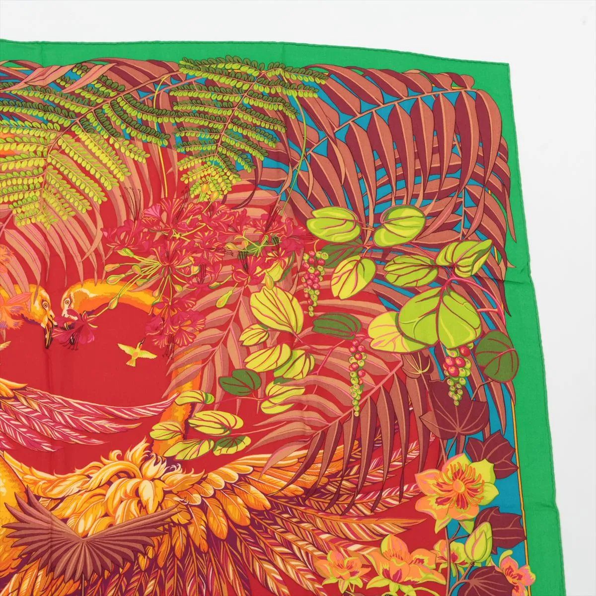 Hermes Tagged Carre Jian 140 Cashmere Flamingo Party Casisil Scarf — view 3