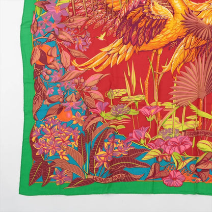 Hermes Tagged Carre Jian 140 Cashmere Flamingo Party Casisil Scarf — view 5