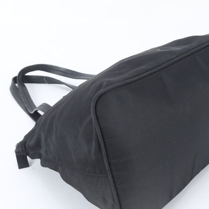 Prada Tessuto Nylon Triangle Logo Leather Tote Bag Shoulder Black — view 4