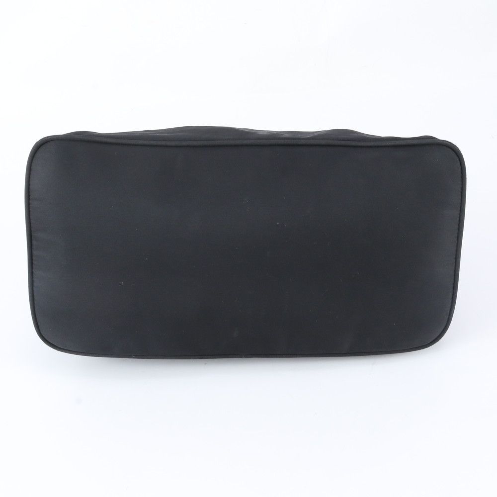 Prada Tessuto Nylon Triangle Logo Leather Tote Bag Shoulder Black — view 6