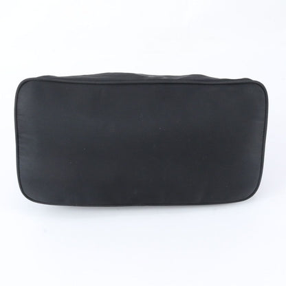 Prada Tessuto Nylon Triangle Logo Leather Tote Bag Shoulder Black — view 6