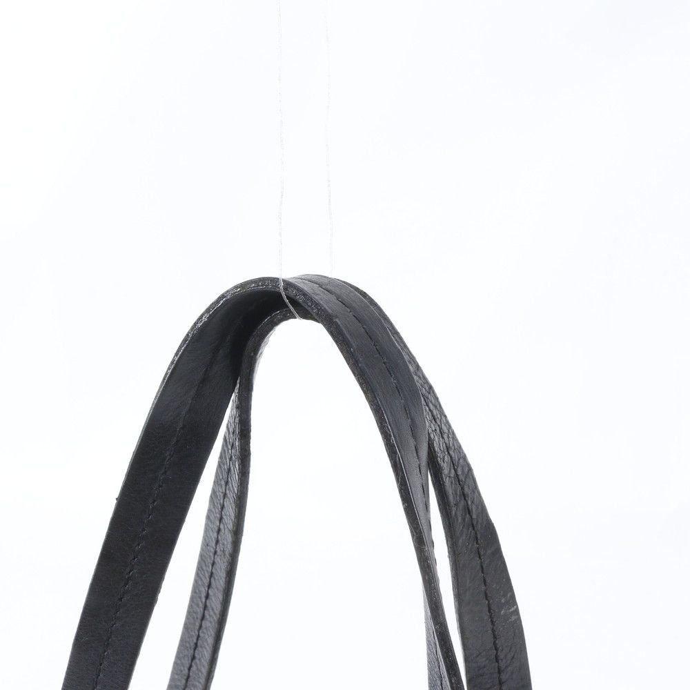 Prada Tessuto Nylon Triangle Logo Leather Tote Bag Shoulder Black — view 2