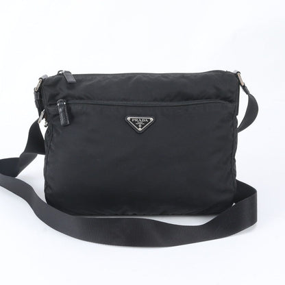 Prada Tessuto Nylon Triangle Logo Leather Shoulder Bag Crossbody Messenger