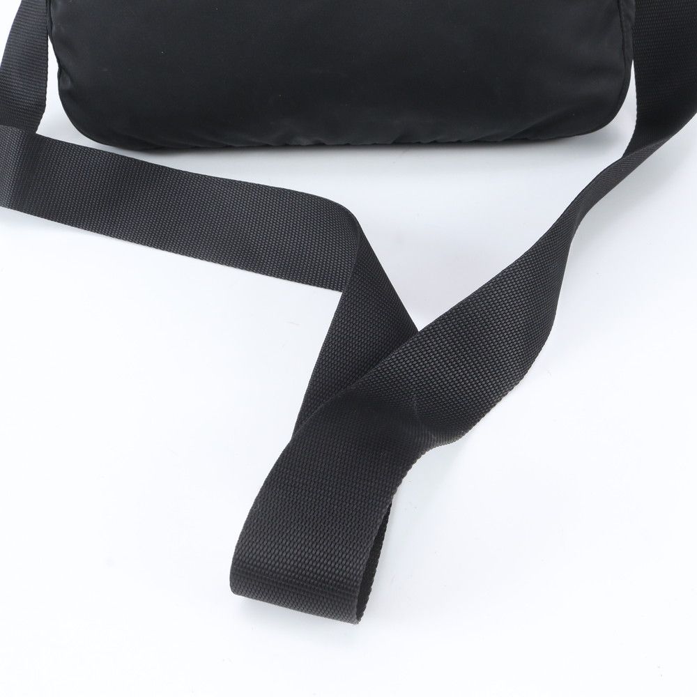 Prada Tessuto Nylon Triangle Logo Leather Shoulder Bag Crossbody Messenger — view 2