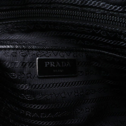 Prada Tessuto Nylon Triangle Logo Leather Shoulder Bag Crossbody Messenger — view 8
