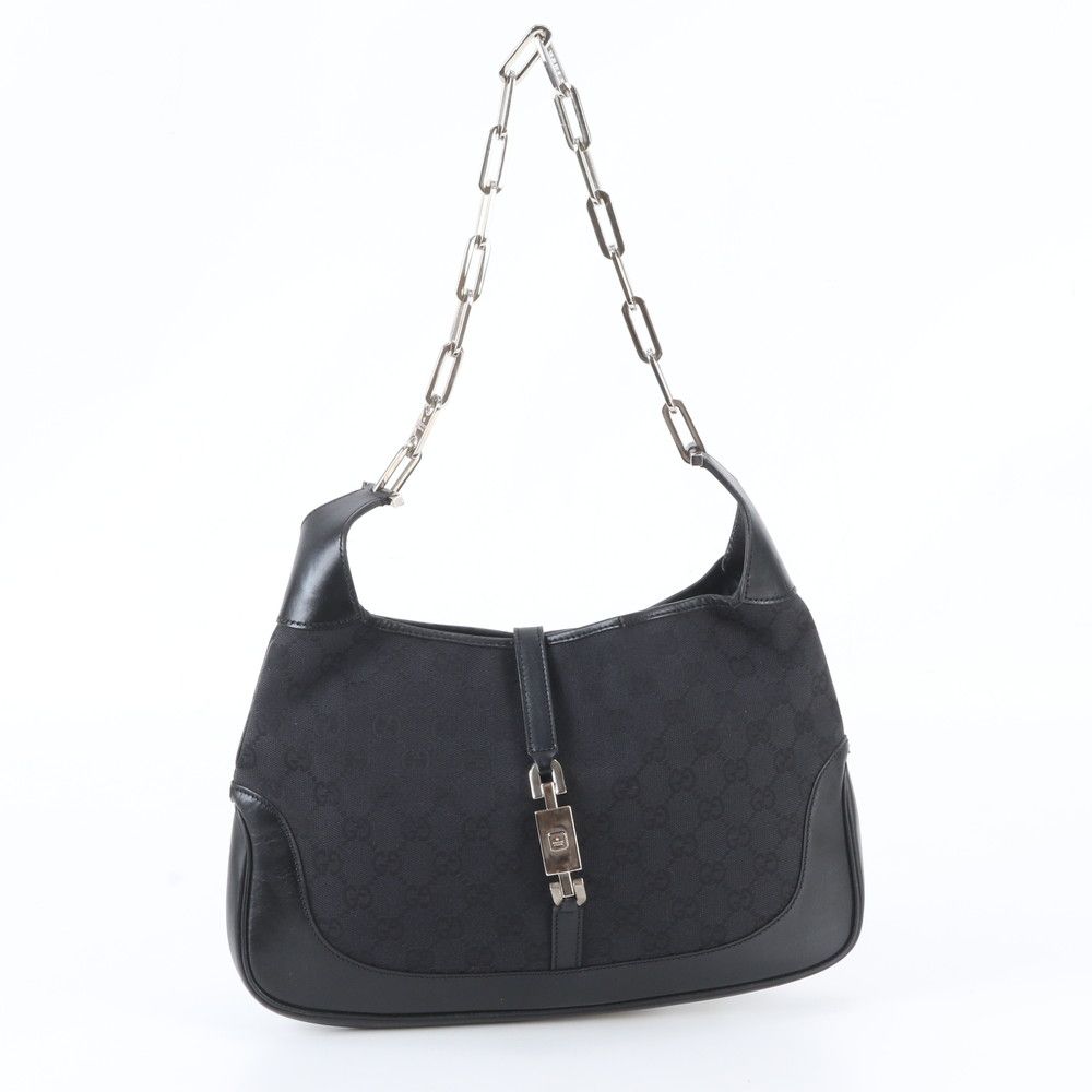 Gucci GG Canvas Jackie 001 Leather Chain Shoulder Bag Tote