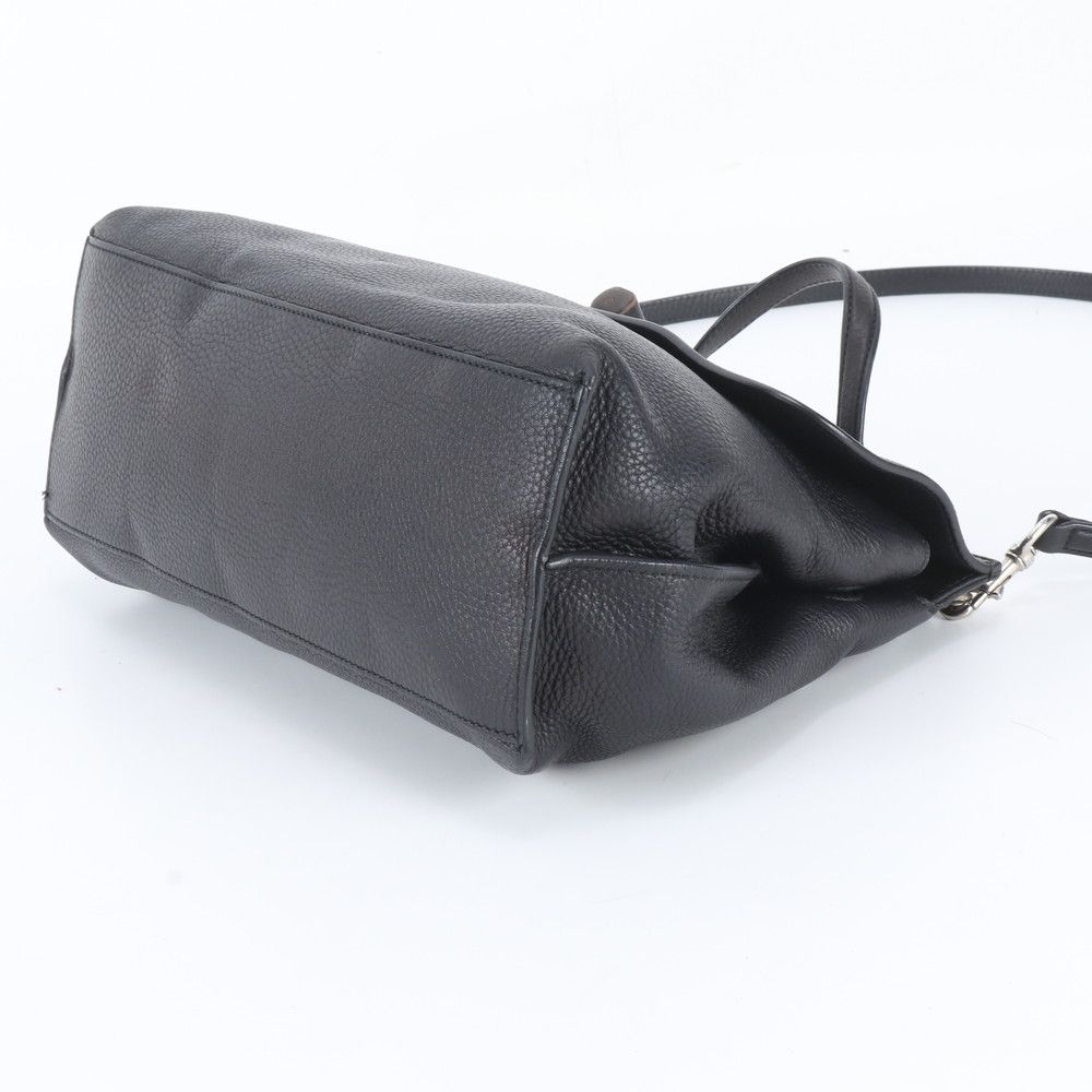 Gucci Bamboo Daily Leather 2-Way Shoulder Bag Crossbody Tote Black — view 5