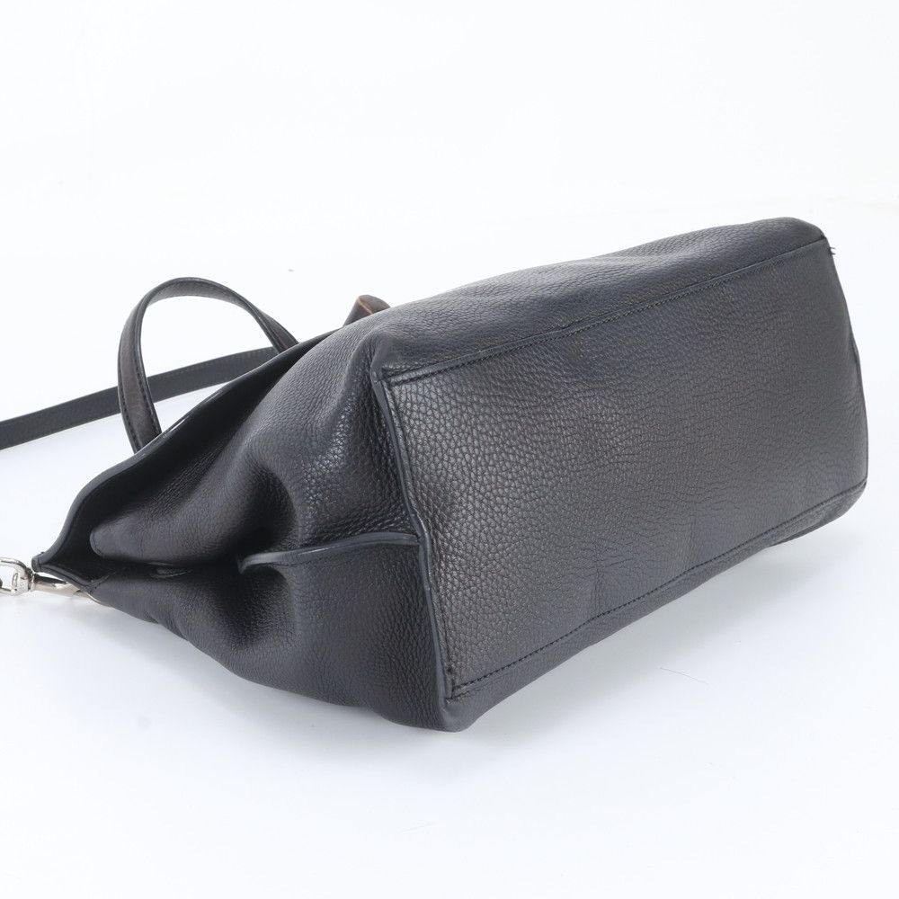 Gucci Bamboo Daily Leather 2-Way Shoulder Bag Crossbody Tote Black — view 6