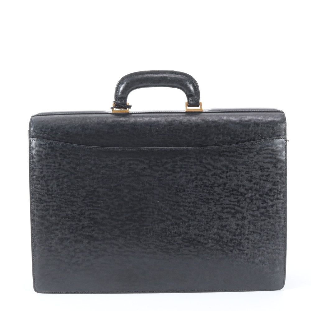 Loewe Anagram Leather Business Document Briefcase Black — view 3
