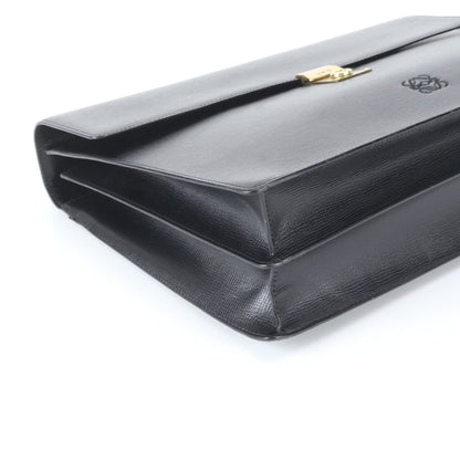 Loewe Anagram Leather Business Document Briefcase Black — view 4