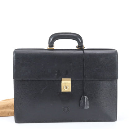 Loewe Anagram Leather Business Document Briefcase Black