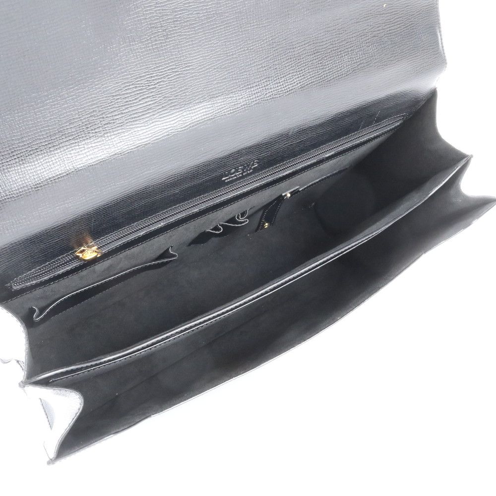 Loewe Anagram Leather Business Document Briefcase Black — view 7