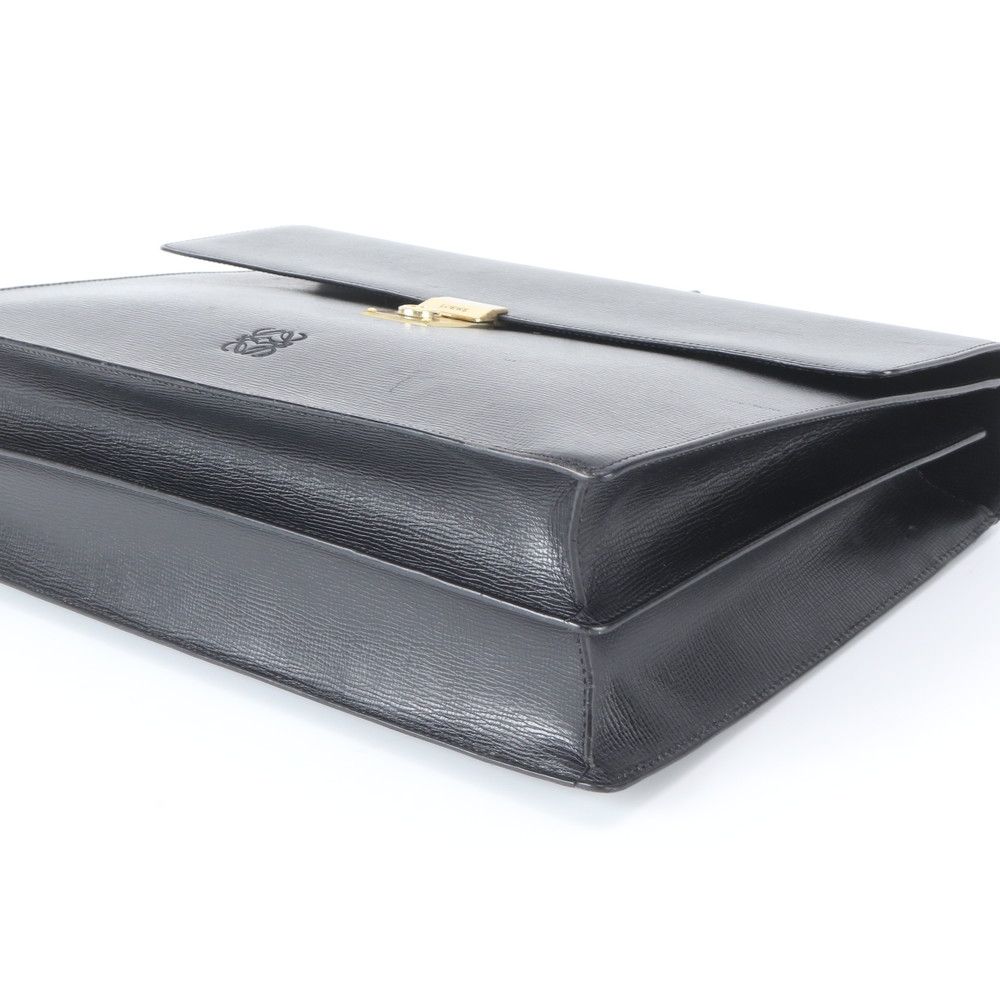 Loewe Anagram Leather Business Document Briefcase Black — view 6