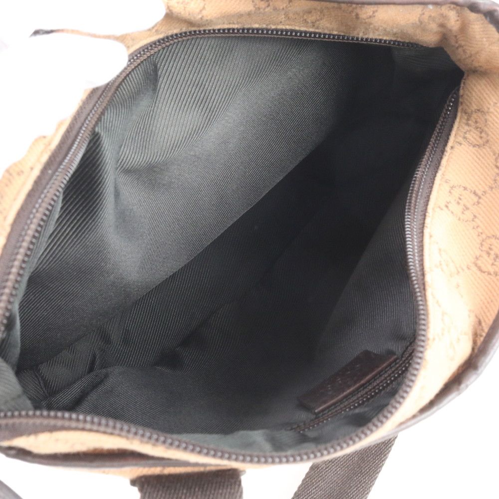 Gucci GG Canvas Leather Tote Bag Shoulder Hand Brown — view 7
