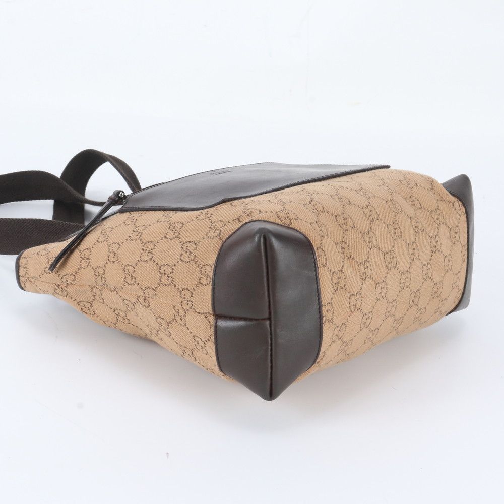 Gucci GG Canvas Leather Tote Bag Shoulder Hand Brown — view 5