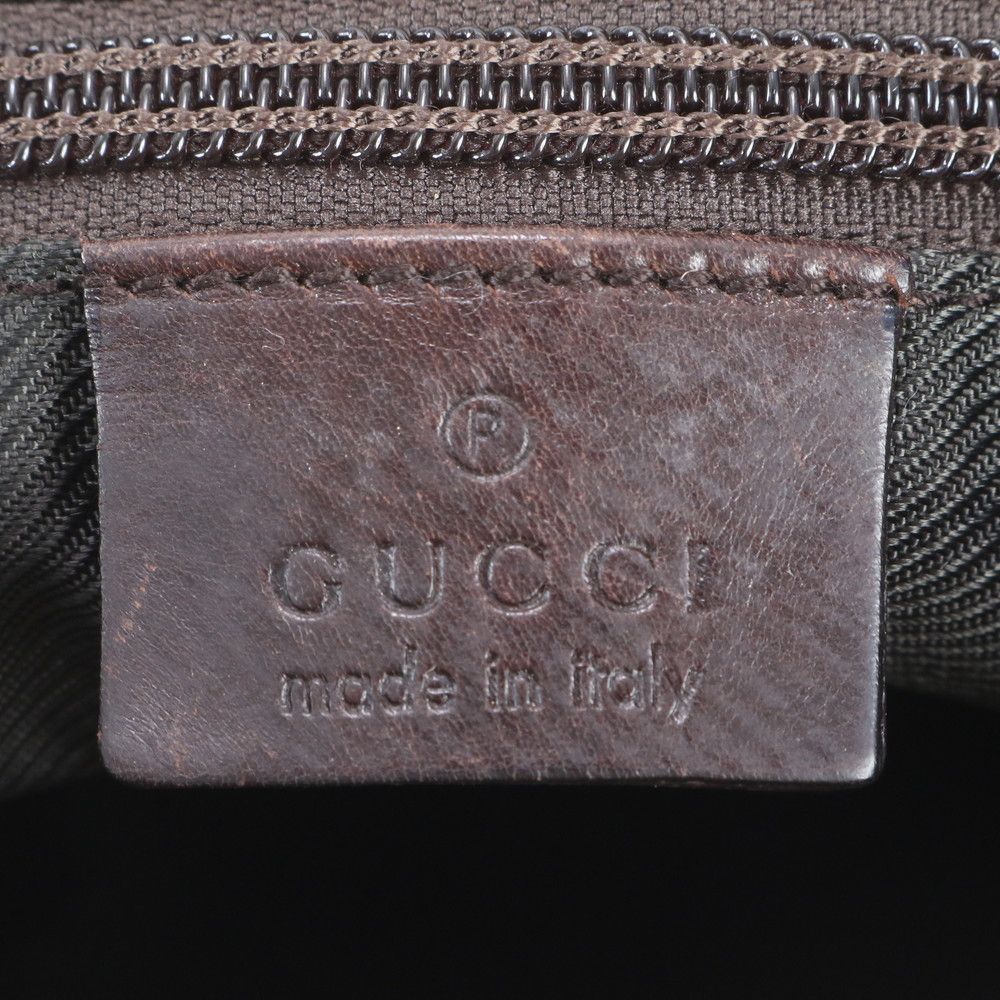 Gucci GG Canvas Leather Tote Bag Shoulder Hand Brown — view 8