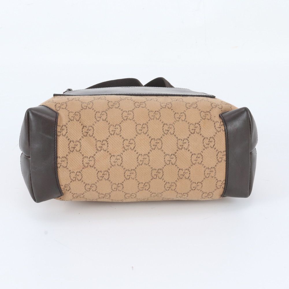 Gucci GG Canvas Leather Tote Bag Shoulder Hand Brown — view 6