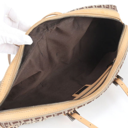 Fendi FF Zucchino Leather Canvas Handbag Tote — view 7