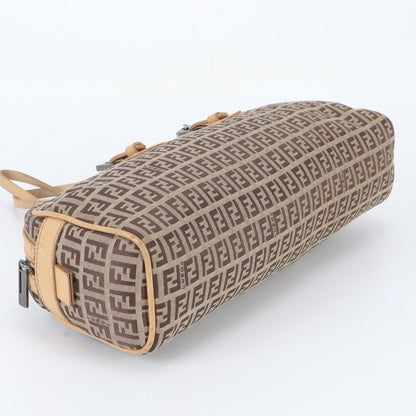 Fendi FF Zucchino Leather Canvas Handbag Tote — view 5
