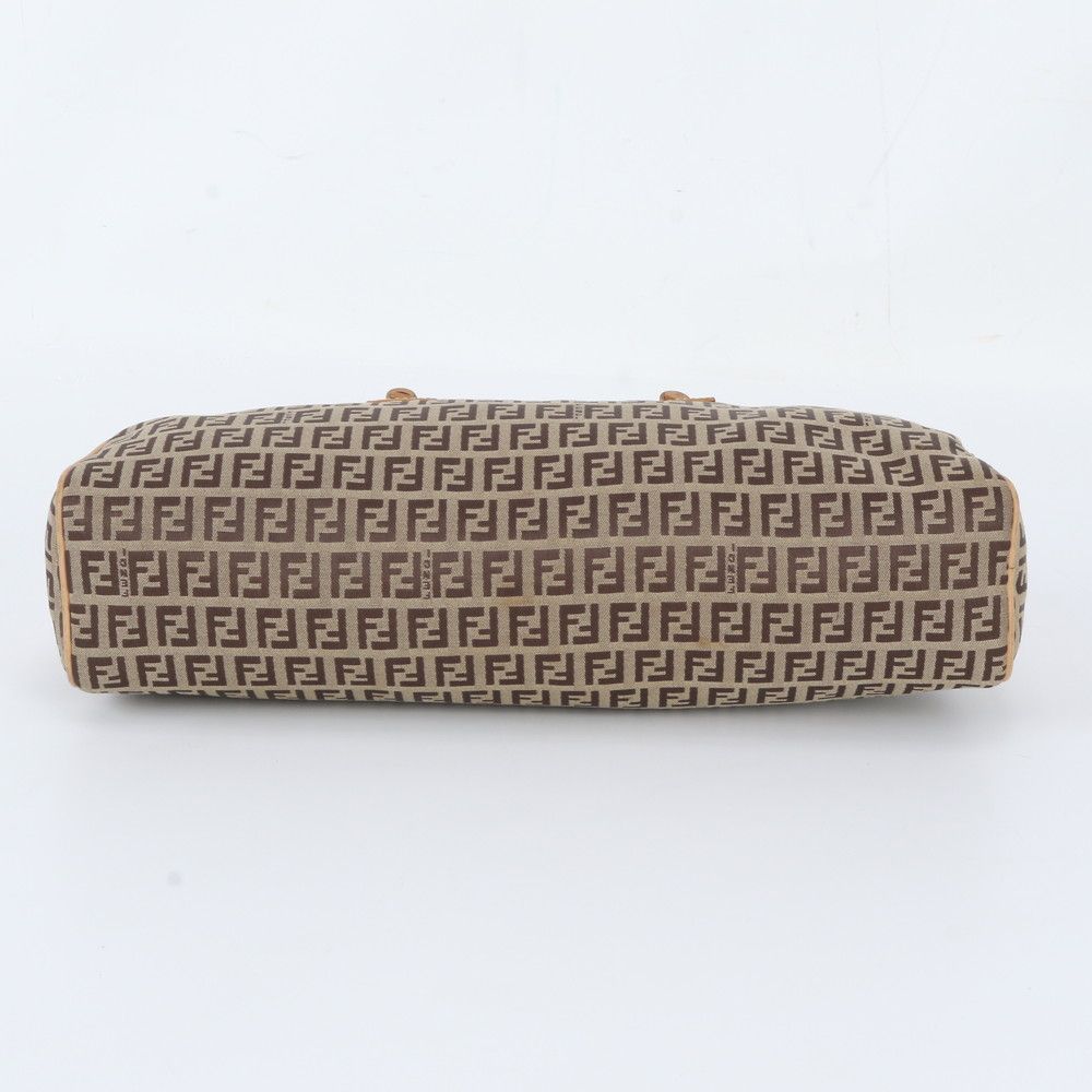Fendi FF Zucchino Leather Canvas Handbag Tote — view 6