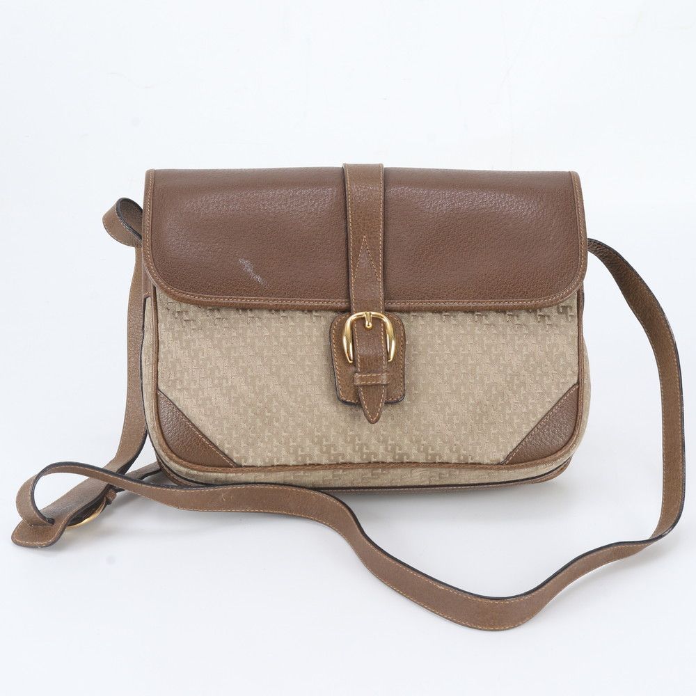 Gucci Vintage GG Pattern 001 113 Leather Shoulder Bag Crossbody Brown