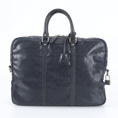 Gucci GG Supreme Leather Business Document Briefcase Tote Bag Navy