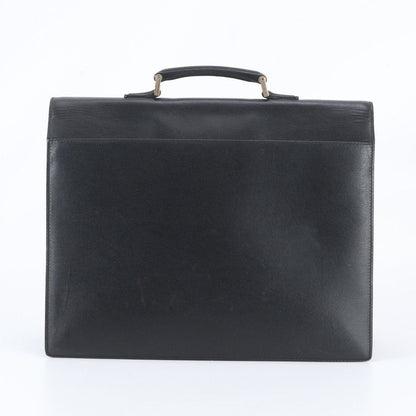 Gucci 015 Leather Business Document Briefcase Tote Bag Black — view 3