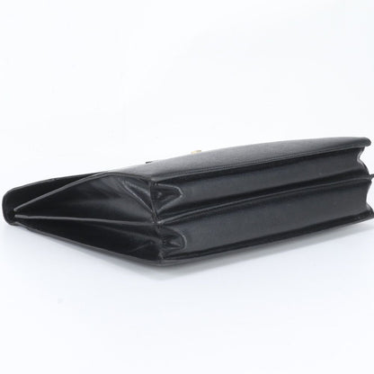 Gucci 015 Leather Business Document Briefcase Tote Bag Black — view 4