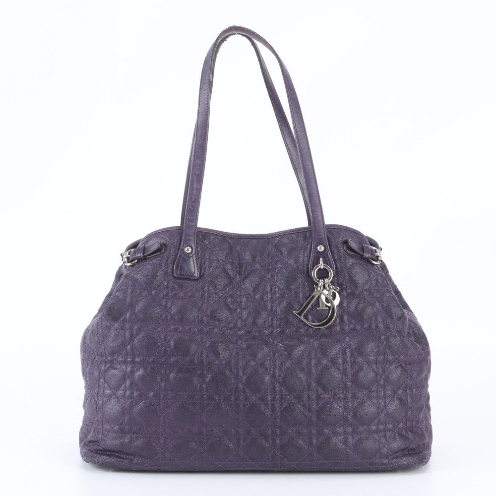 Dior Cannage Panarea Leather Tote Bag Shoulder Hand A4