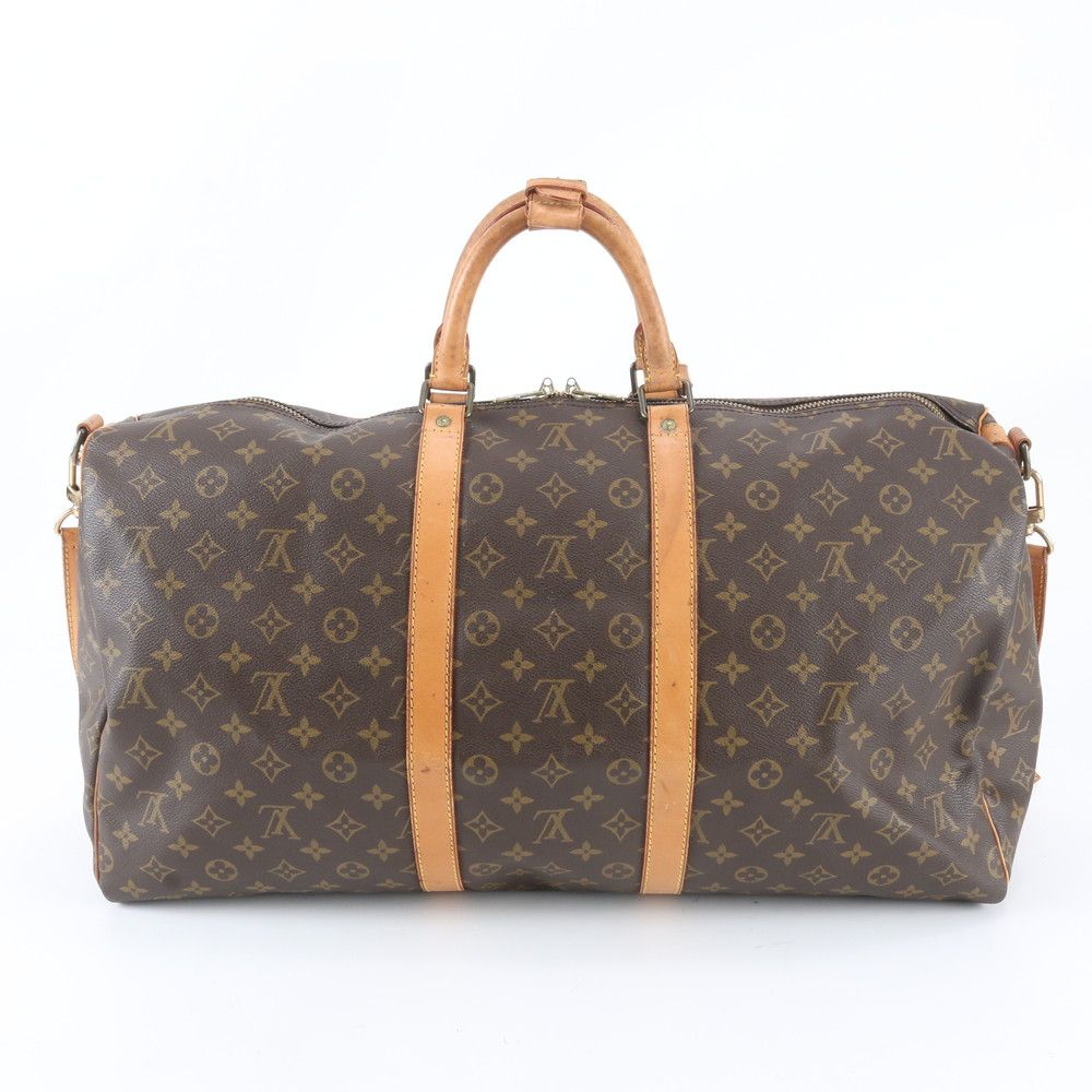 Louis Vuitton Monogram Keepall Bandouliere 55 Leather 2-Way Boston Bag Crossbody — view 3