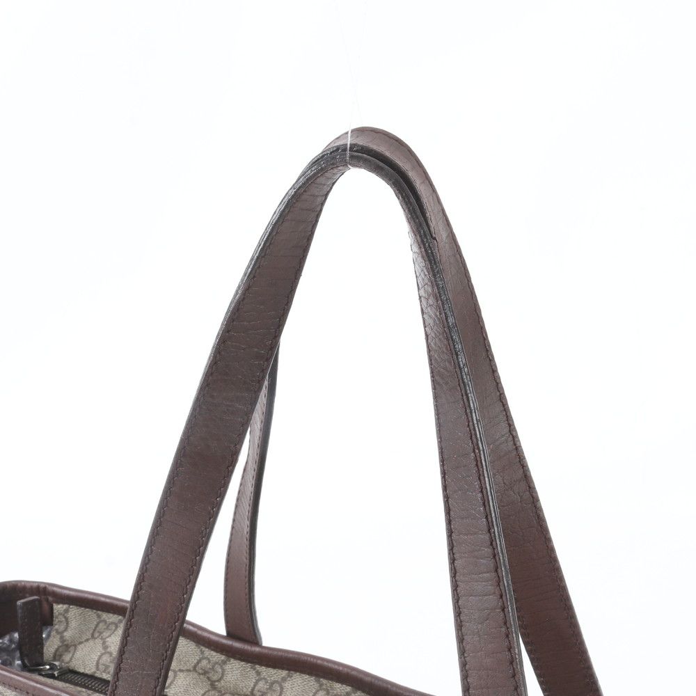 Gucci GG Supreme Leather Tote Bag Shoulder Hand Brown — view 2