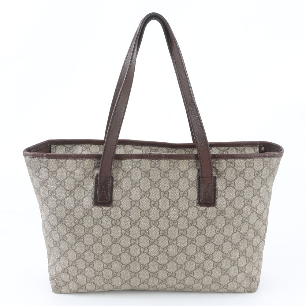 Gucci GG Supreme Leather Tote Bag Shoulder Hand Brown — view 3