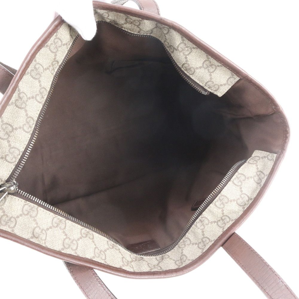 Gucci GG Supreme Leather Tote Bag Shoulder Hand Brown — view 7