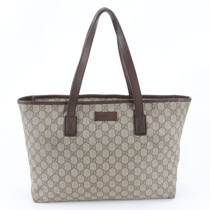 Gucci GG Supreme Leather Tote Bag Shoulder Hand Brown