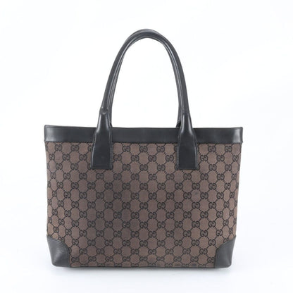 Gucci GG Canvas 002 Leather Tote Bag Shoulder Hand Brown Black — view 3