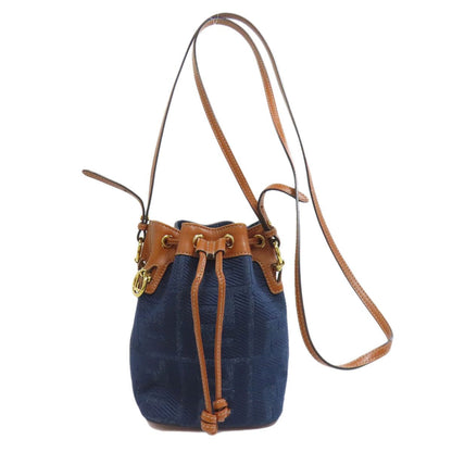 Fendi Mon Tresor Mini Drawstring Shoulder Bag Denim