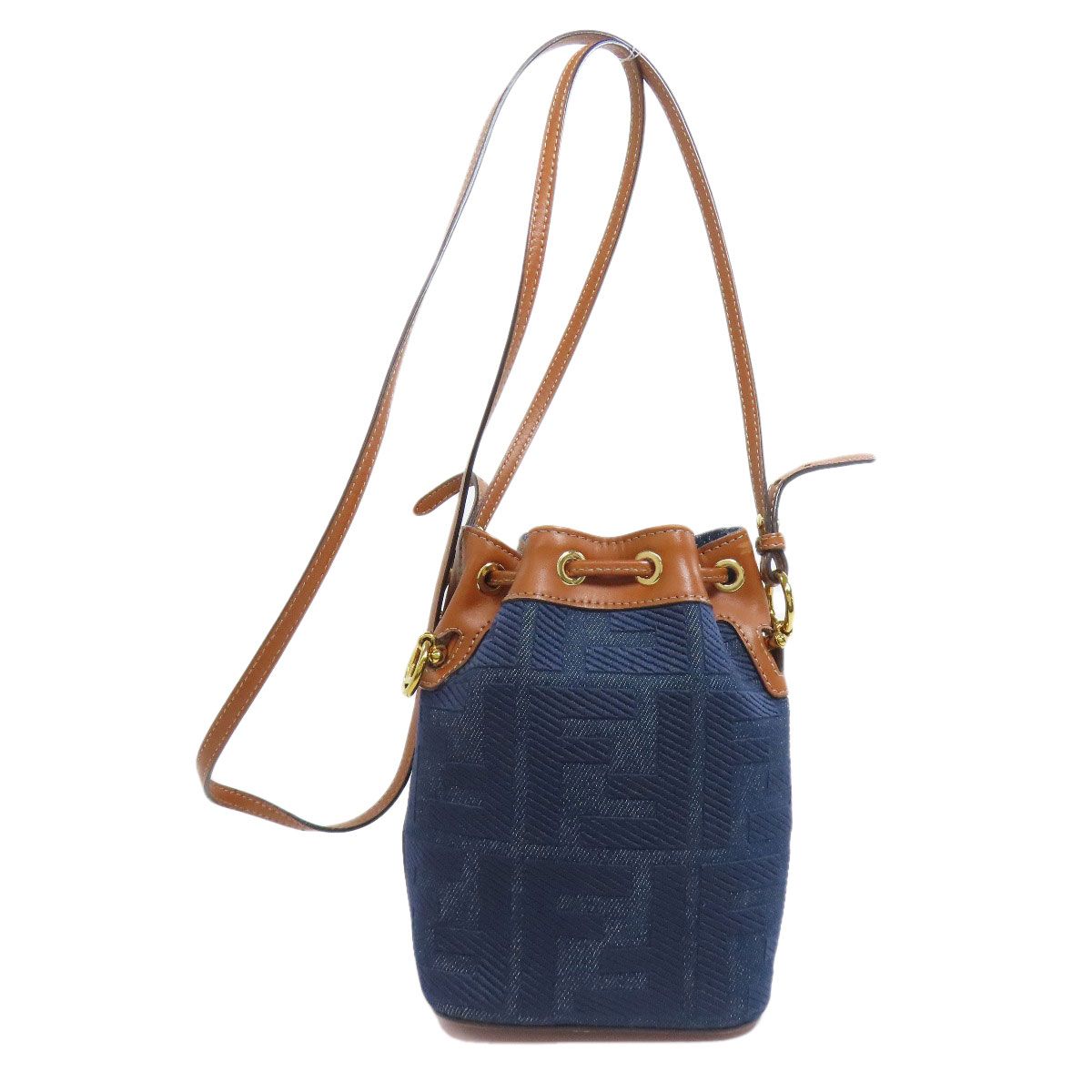 Fendi Mon Tresor Mini Drawstring Shoulder Bag Denim — view 2