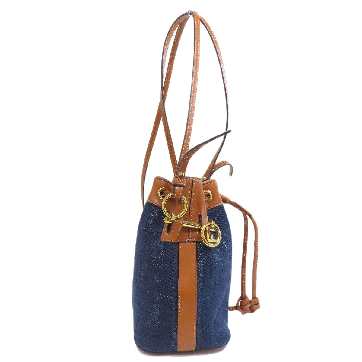 Fendi Mon Tresor Mini Drawstring Shoulder Bag Denim — view 3