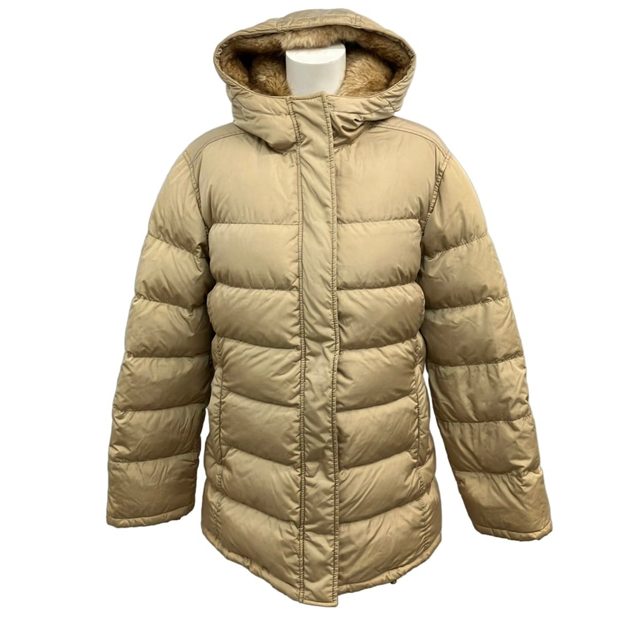 Prada Sport Down Coat S Beige Hood Removable 38
