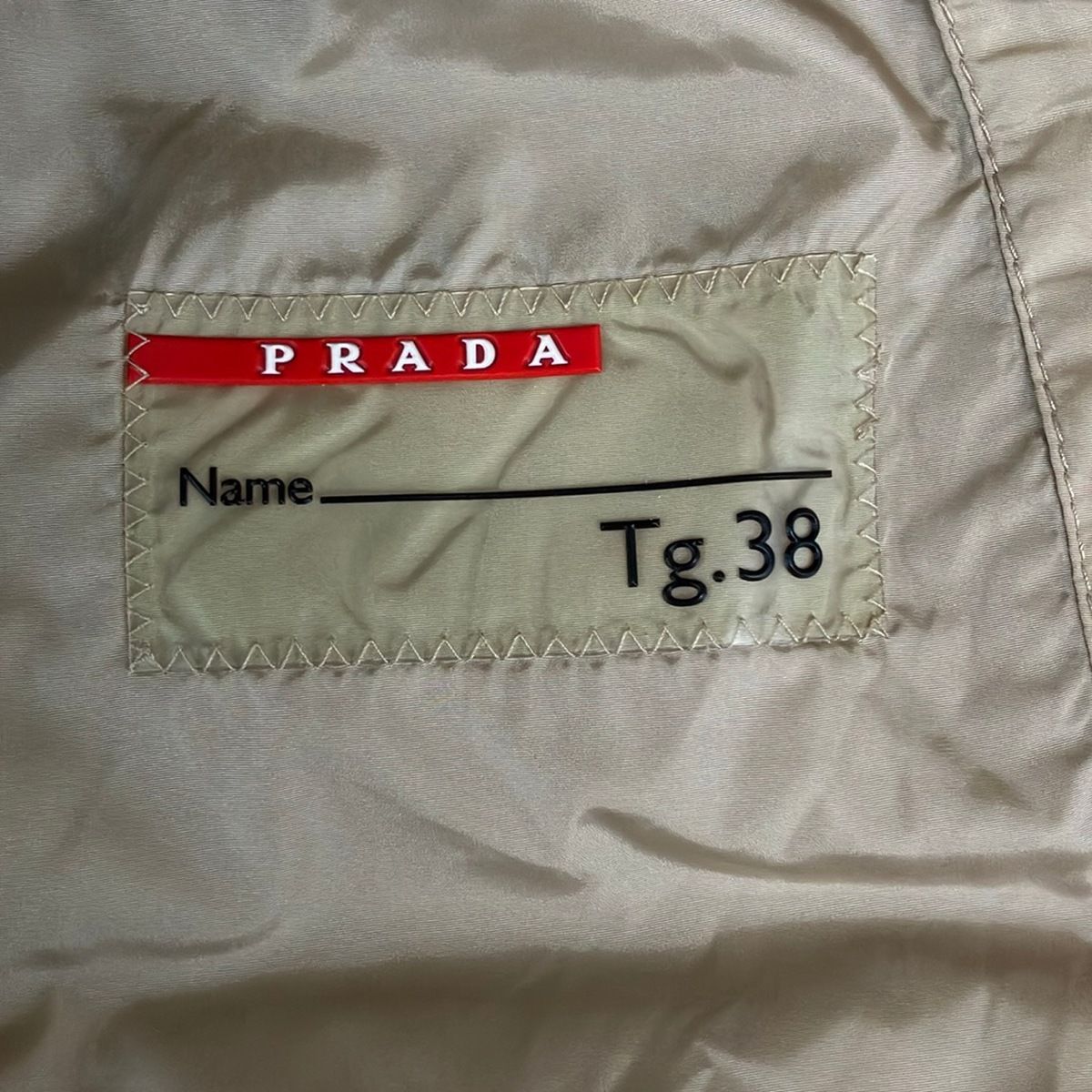 Prada Sport Down Coat S Beige Hood Removable 38 — view 5
